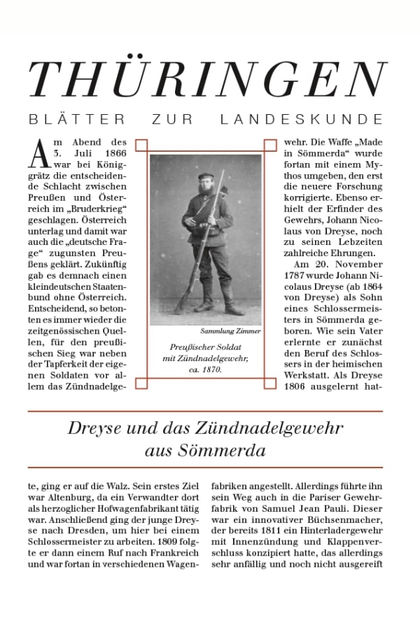 Buchcover "Dreyse und das Zündnadelgewehr aus Sömmerda" von Immanuel Voigt. 