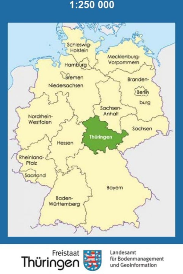 Thüringen 1:250000 Karte geografisch, politisch