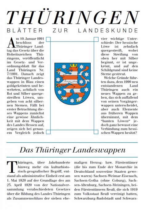 Buchcover "Das Thüringer Landeswappen" von Peter Heß. 