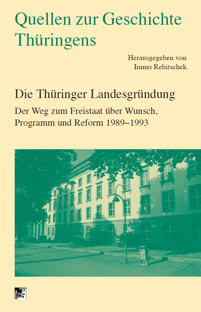 Ein Buchumschlag mit einem Gebäude und Text.